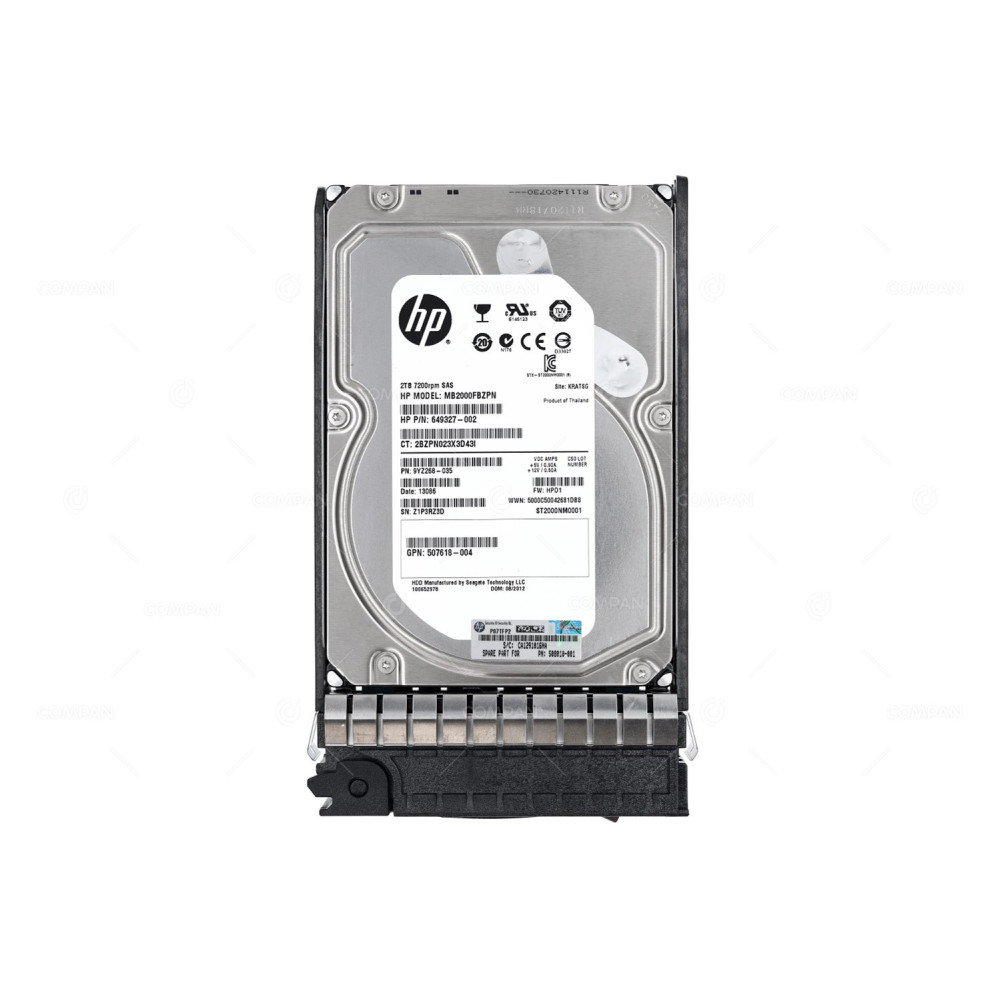 508010-001  HP HARD DRIVE 2TB 7.2K 6G DP SAS 3.5 LFF HOT-SWAP