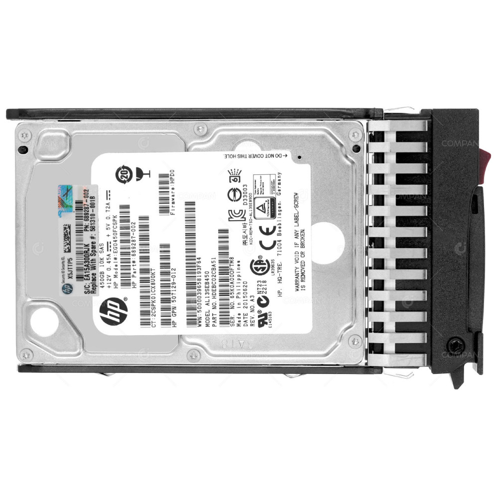 581310-001 HP HDD 450GB 10K SAS 6G 2.5" SFF HOT-SWAP