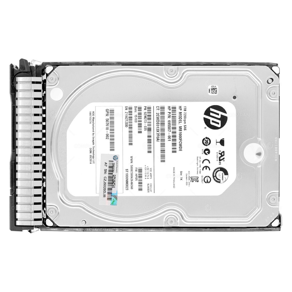 653947-001 HP HDD 1TB 7.2K SAS 6G 3.5" LFF HOT-SWAP