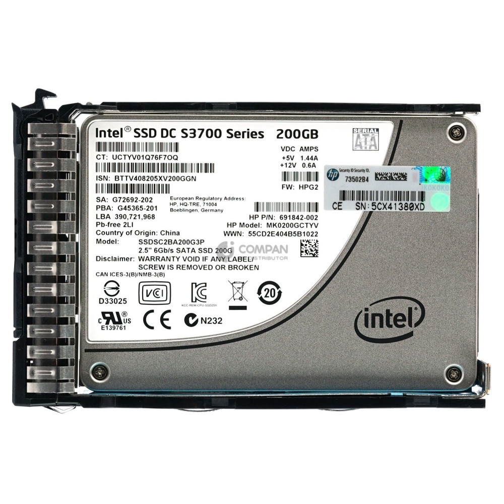 692165-001 HP 200GB 6G SSD SATA 2.5 SFF HOT-SWAP