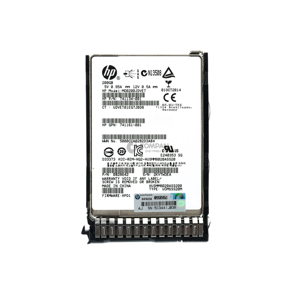 741224-001 HP 200GB SSD 12G SAS 2.5 SFF HOT-SWAP 741138-B21