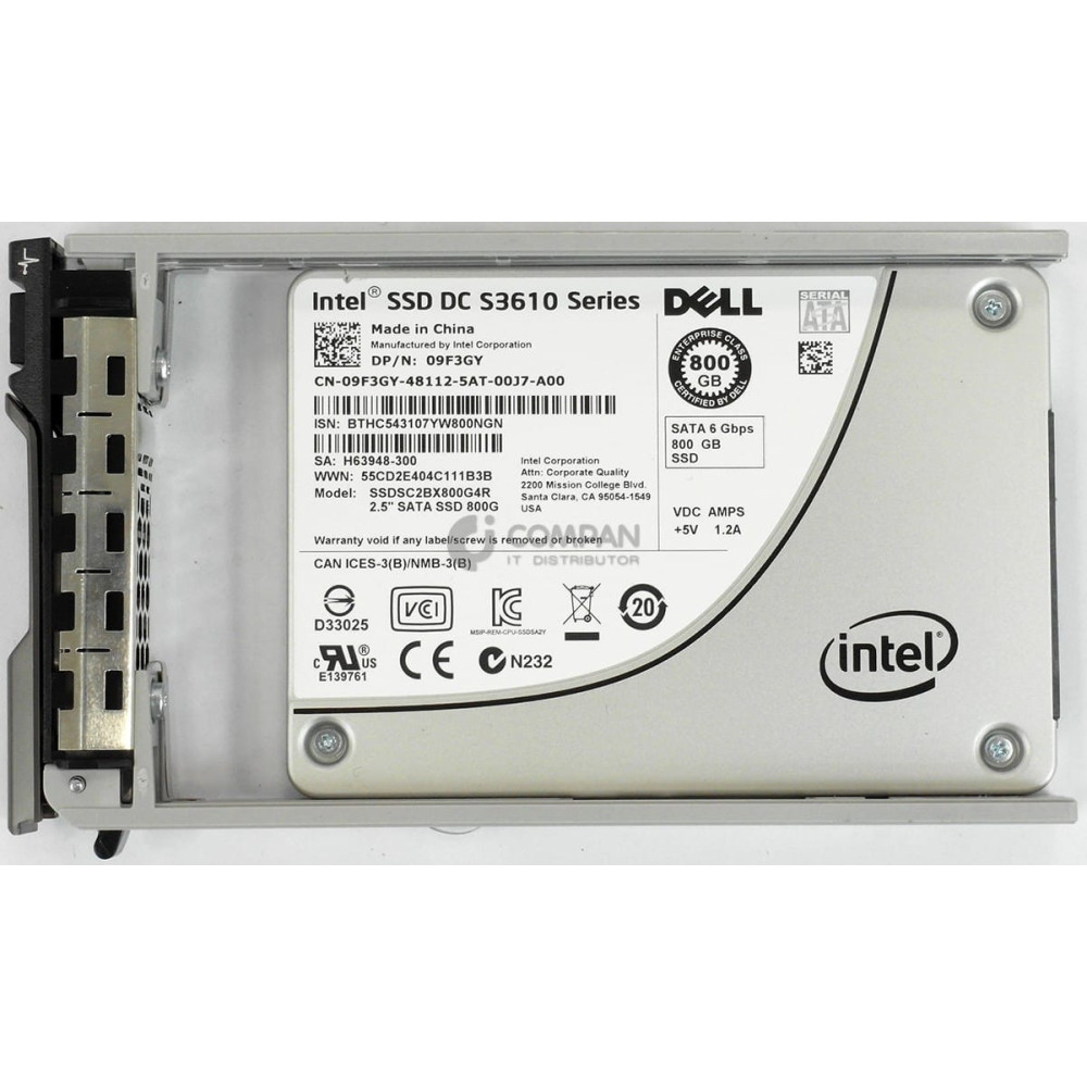 9F3GY DELL SSD 800GB SATA 6G 2.5" SFF HOT-SWAP