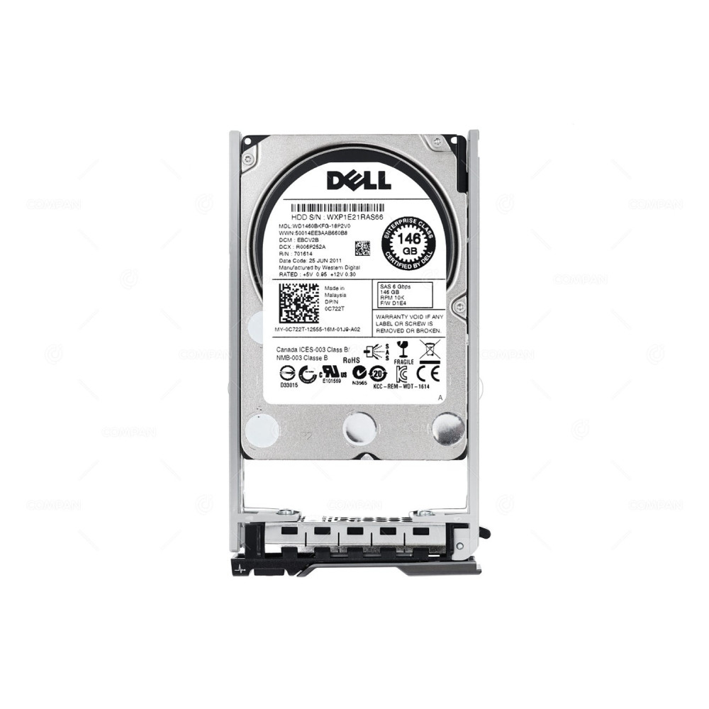 C722T DELL HDD 146GB 10K SAS 6G 2.5" SFF HOT-SWAP