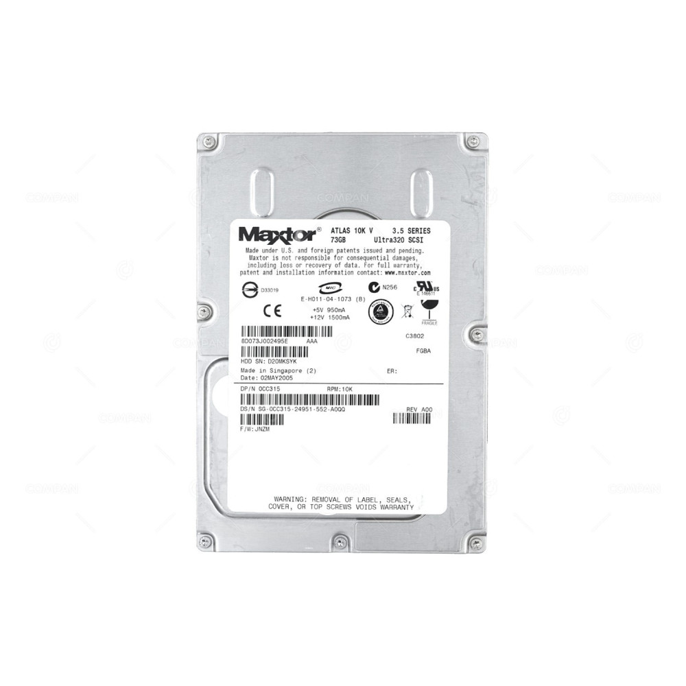 CC315 DELL HDD 73GB 10K SCSI U320 3.5" LFF HOT-SWAP