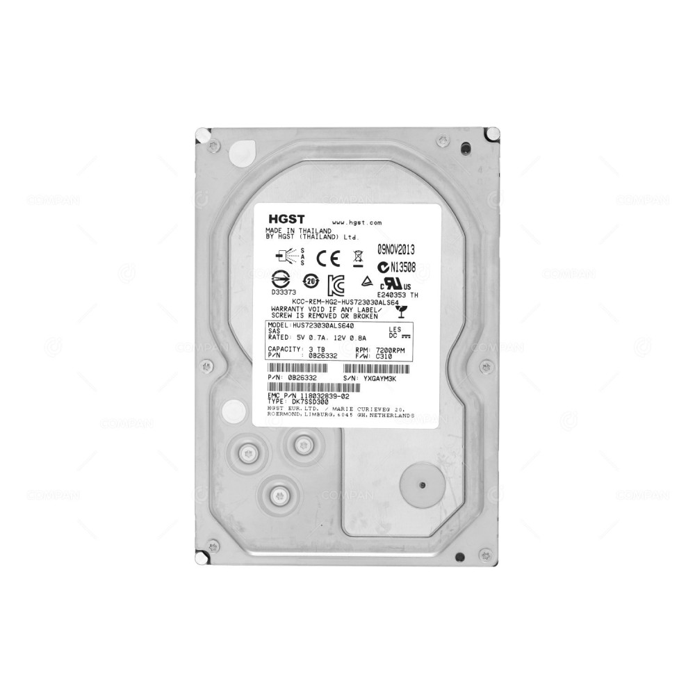 HUS723030ALS640 HITACHI 3TB 7.2K 6G SAS 3.5 LFF HOT-SWAP