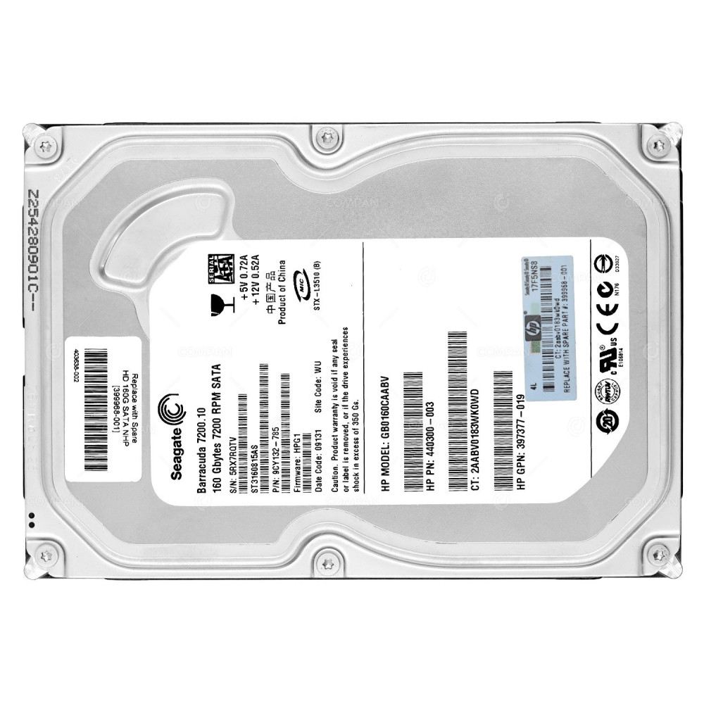 ST3160815AS SEAGATE 160GB 7.2K 3G SATA 3.5 LFF