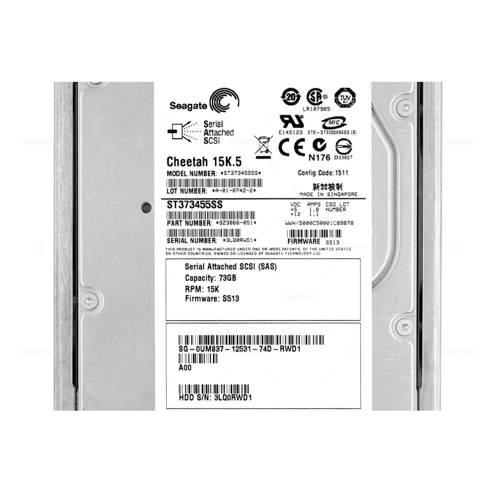 UM837 DELL 73GB 15K 3G SAS 3.5" LFF HOT-SWAP