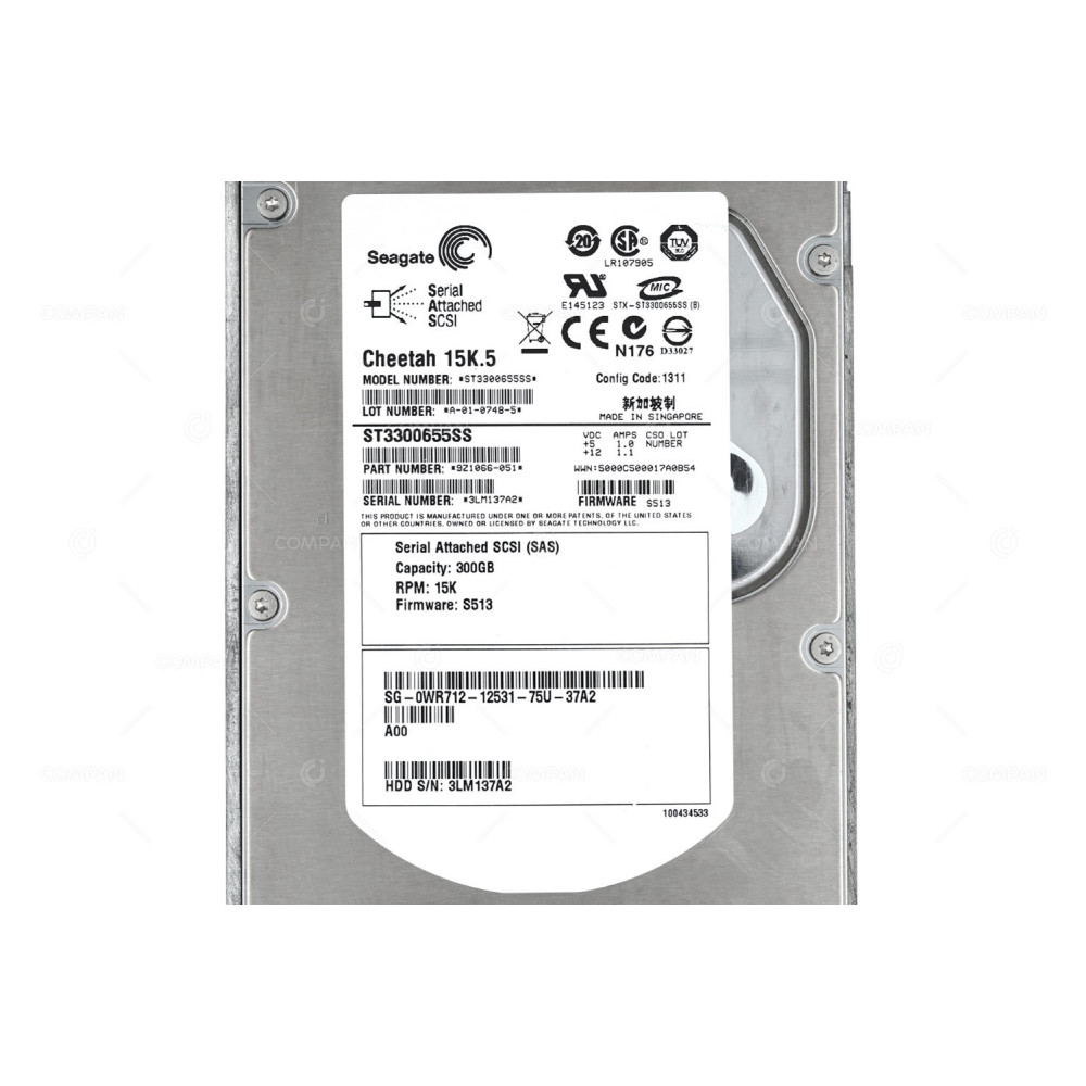 WR712 DELL HDD 300GB / 15K / SAS 3G / 3.5" LFF / HOT-SWAP