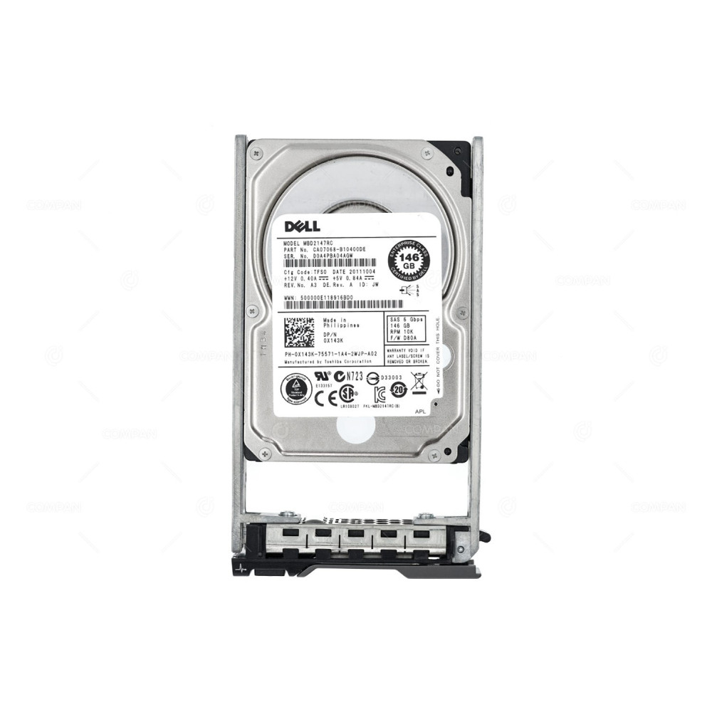 X143K DELL HDD 146GB 10K SAS 6G 2.5" SFF HOT-SWAP