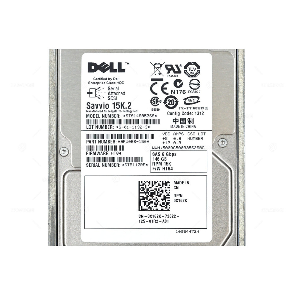 X162K DELL HDD 146GB 15K SAS 6G 2.5" SFF HOT-SWAP