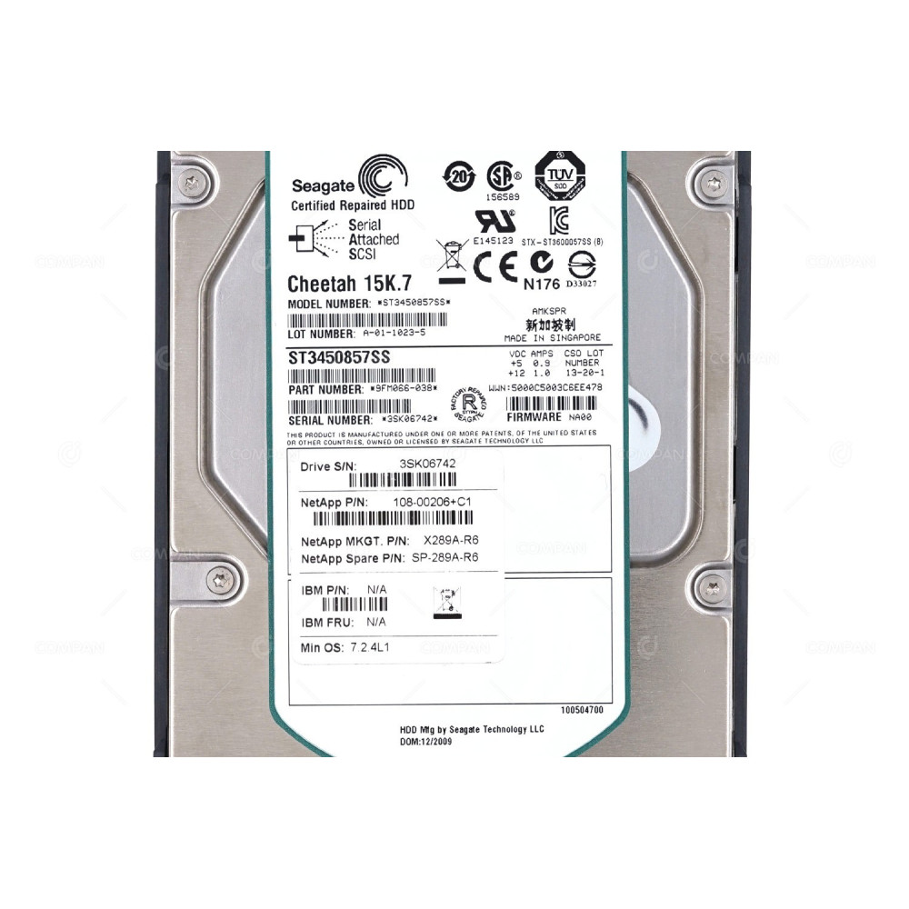 X289A-R5 NETAPP 450GB 15K 3G SAS 3.5 LFF HOT-SWAP FOR FAS20X0