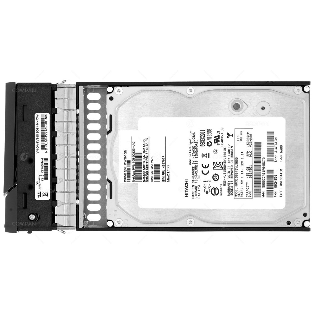 X411A-R5 NETAPP HDD 450GB / 15K / SAS 3G / 3.5" LFF / HOT-SWAP / FOR DS4243