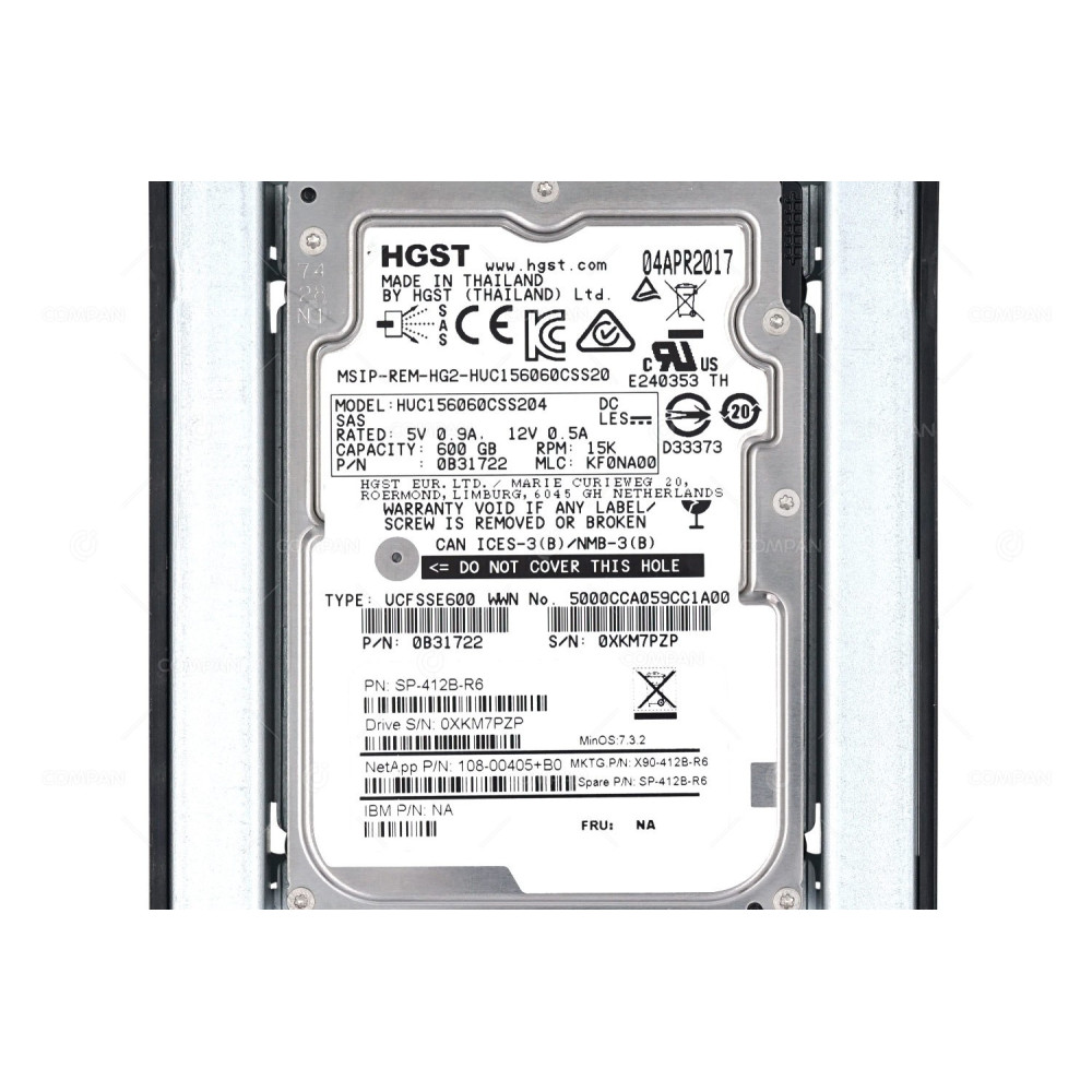 X90-412B-R6 NETAPP HDD 600GB 15K SAS 12G 3.5" LFF HOT-SWAP