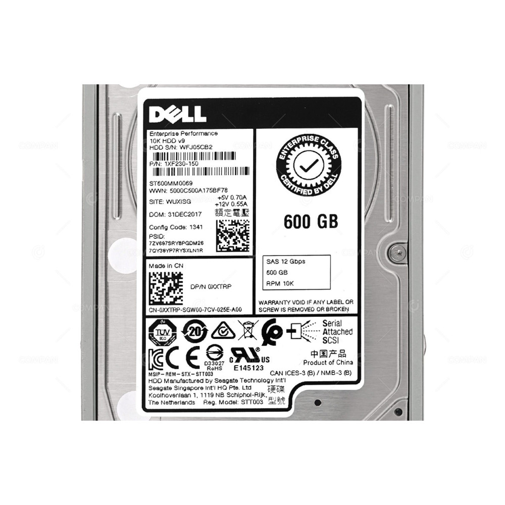 XXTRP DELL HDD 600GB / 10K / SAS 12G / 2.5" SFF / HOT-SWAP