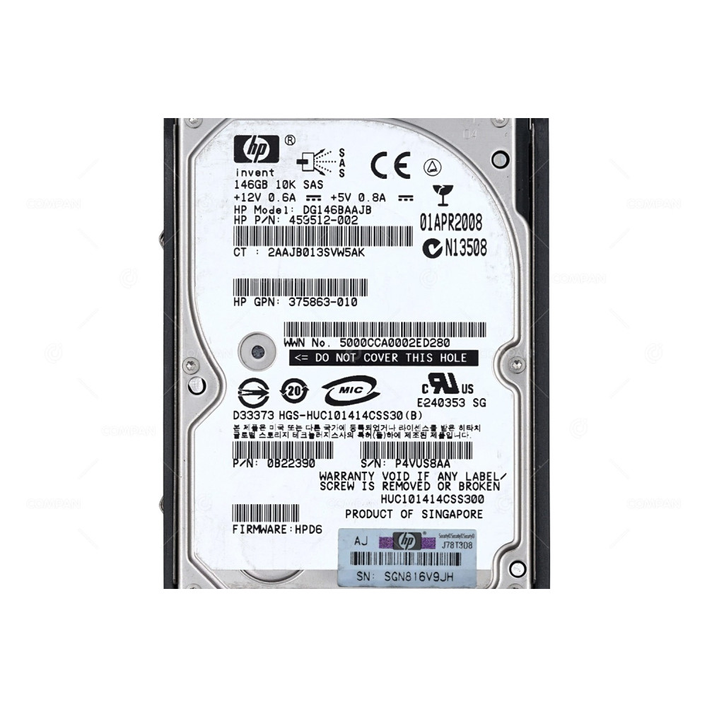432320-001 HP 146GB 10K 3G SAS 2.5 SFF HOT-SWAP