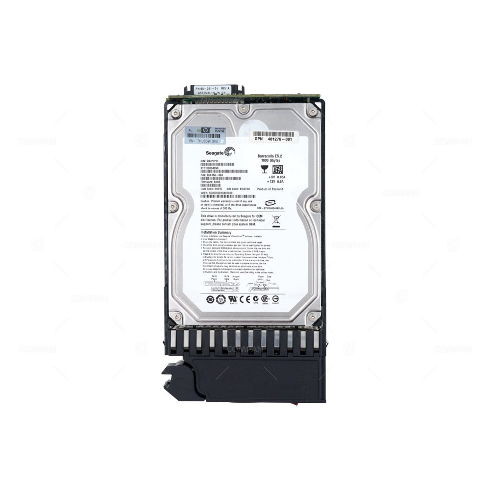 480942-001 HP 1TB 7.2K 3G DP SATA 3.5 LFF HOT-SWAP FOR MSA2000