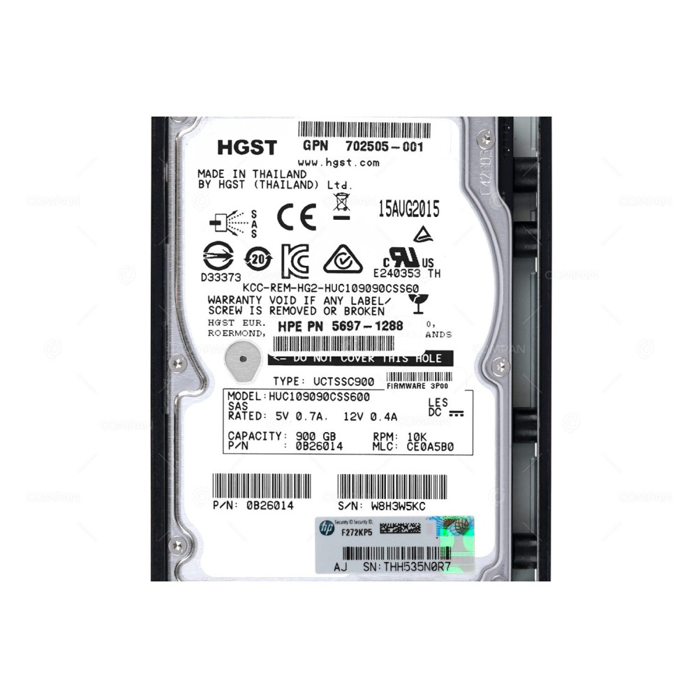 697389-001 HP HDD 900GB 10K SAS 6G 2.5 SFF HOT-SWAP FOR 3PAR 7200 7400