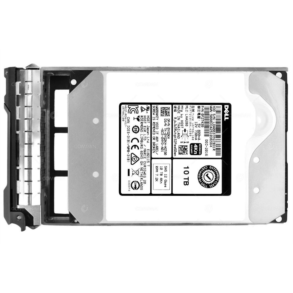 YG2KH DELL HDD 10TB 7.2K SAS 12G 3.5" LFF 4KN HOT-SWAP