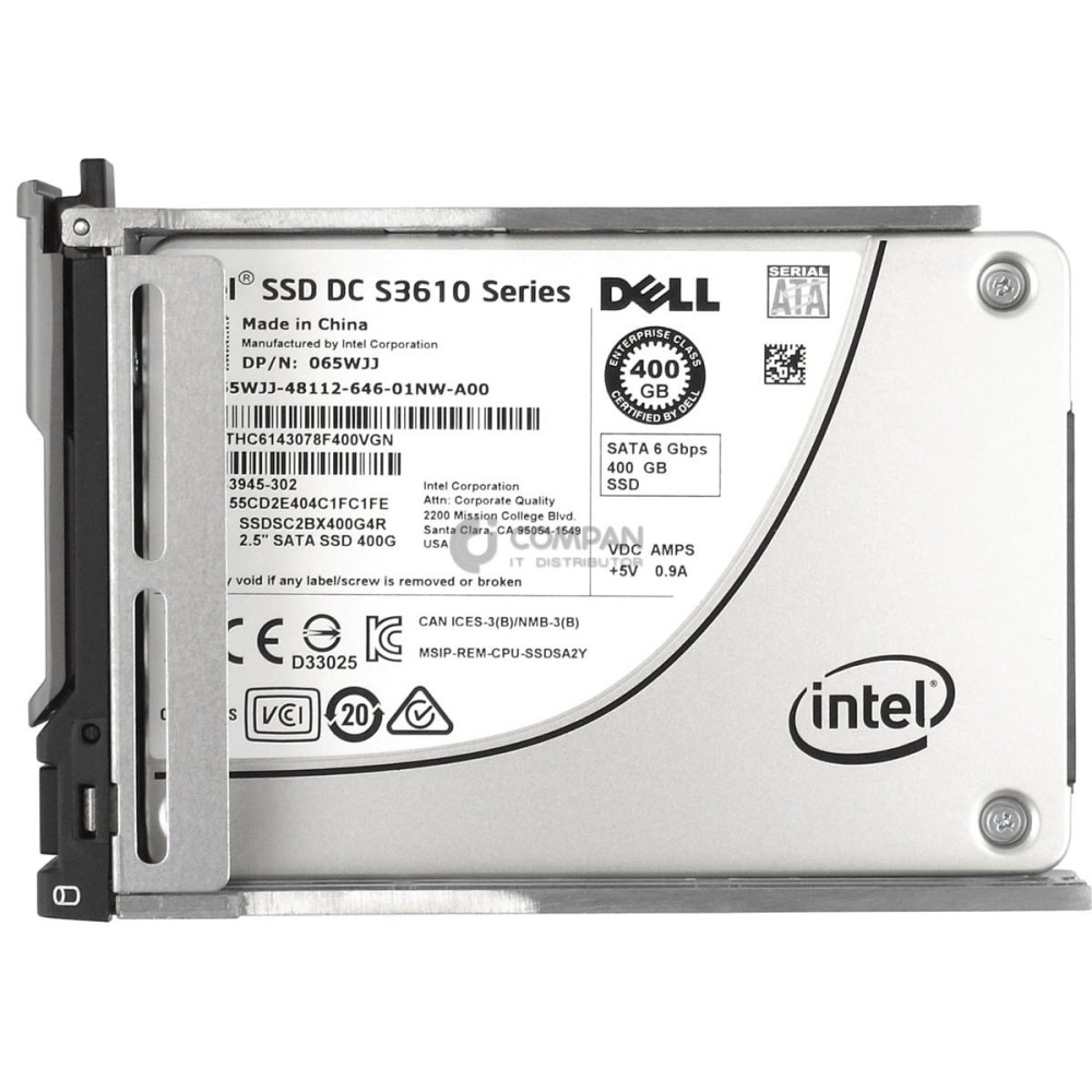 65WJJ DELL SOLID STATE DRIVE 400GB 6G SATA MLC 2.5 SFF HOT-SWAP SSD BLADE M630 065WJJ, SSDSC2BX400G4R