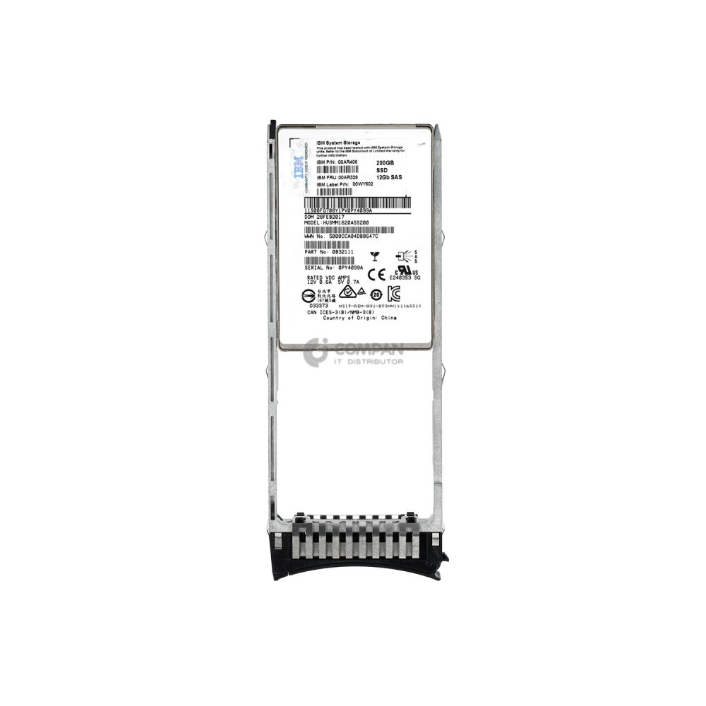 00AR329 IBM 200GB 12G SAS SSD 2.5 SFF HOT-SWAP V7000 G2