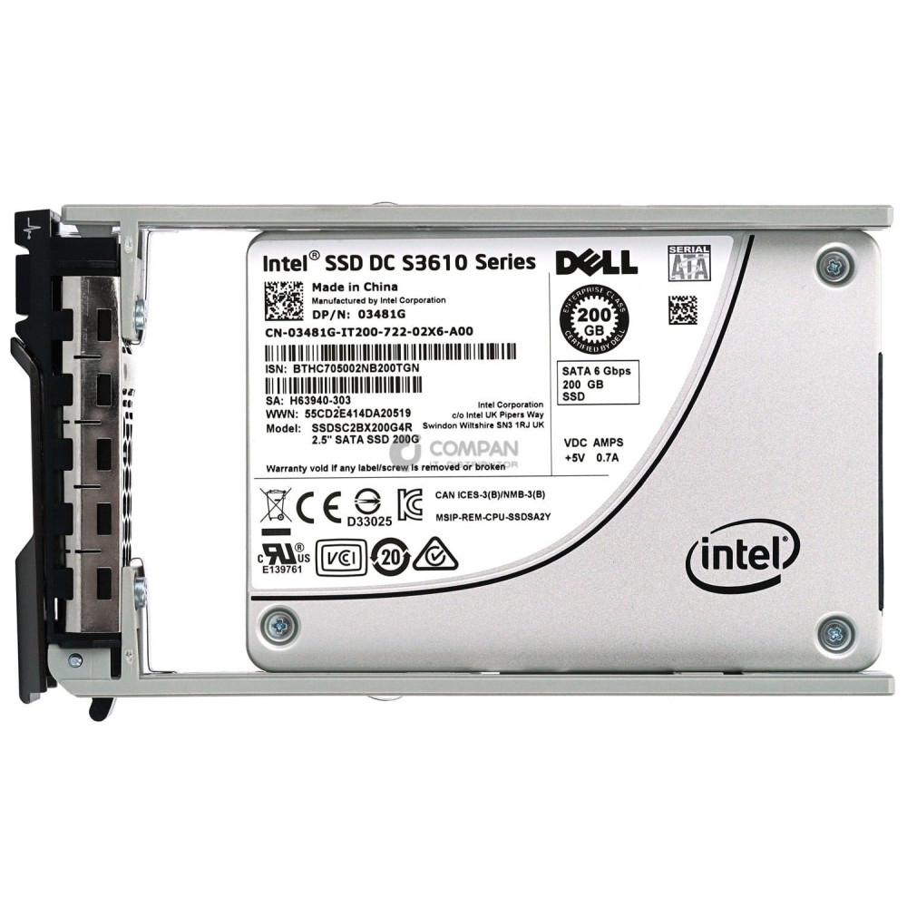 3481G DELL SSD 200GB SATA 6G  2.5" SFF MIXED USE HOT-SWAP