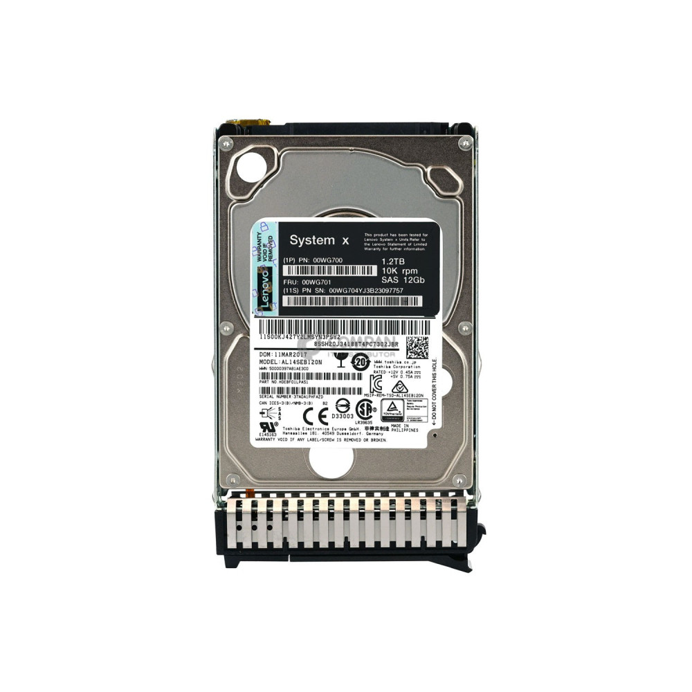 00WG701 LENOVO HARD DRIVE 1.2TB 10K 12G 2.5 SAS M5