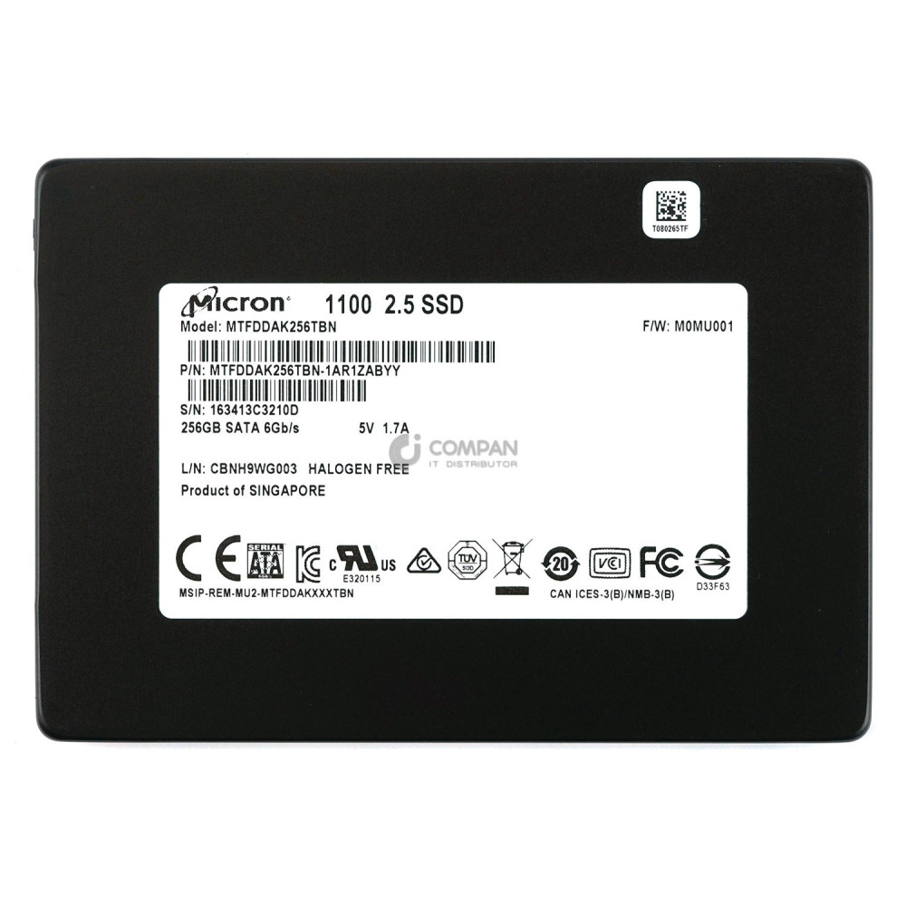 MTFDDAK256TBN MICRON HARD DRIVE 256GB 6GB  2.5 SSD SATA III