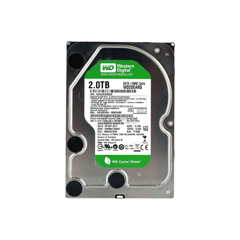 WD20EARS WD HDD 2TB / 7.2K / SATA / 3.5" LFF / 64MB CACHE