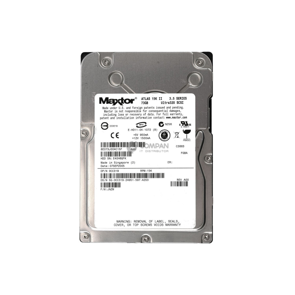 CC319 DELL 73GB 15K U320 3.5 SCSI HOT-SWAP