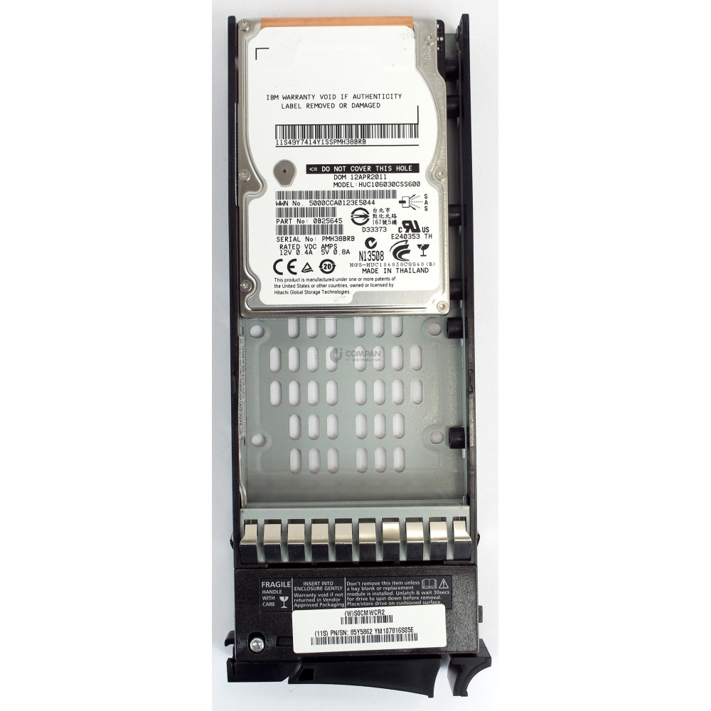 85Y5862 IBM 300GB 10K 6G SAS 2.5 SFF HOT-SWAP FOR V7000