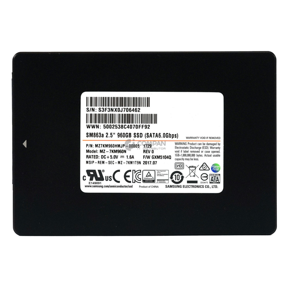 MZ-7KM960N SAMSUNG HARD DRIVE 960G 6G SSD 2.5 SATA
