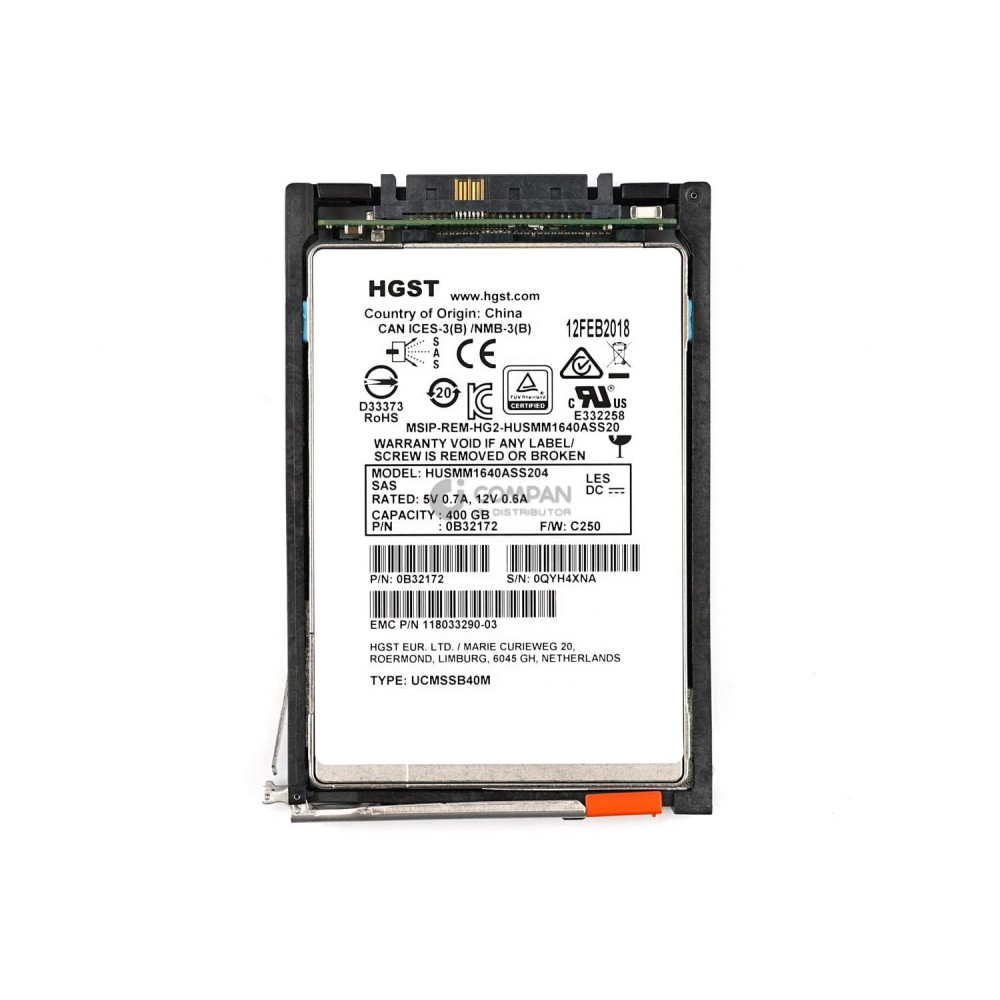 005051134 EMC HARD DRIVE 400GB 6G 2.5 SSD SAS FOR VNX