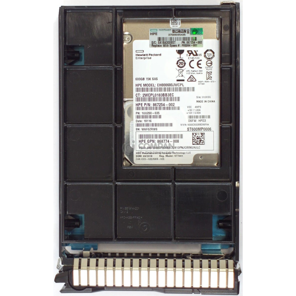 P05394-001 HPE 600GB 15K 12G 3.5 LFF SCC DS SAS HDD