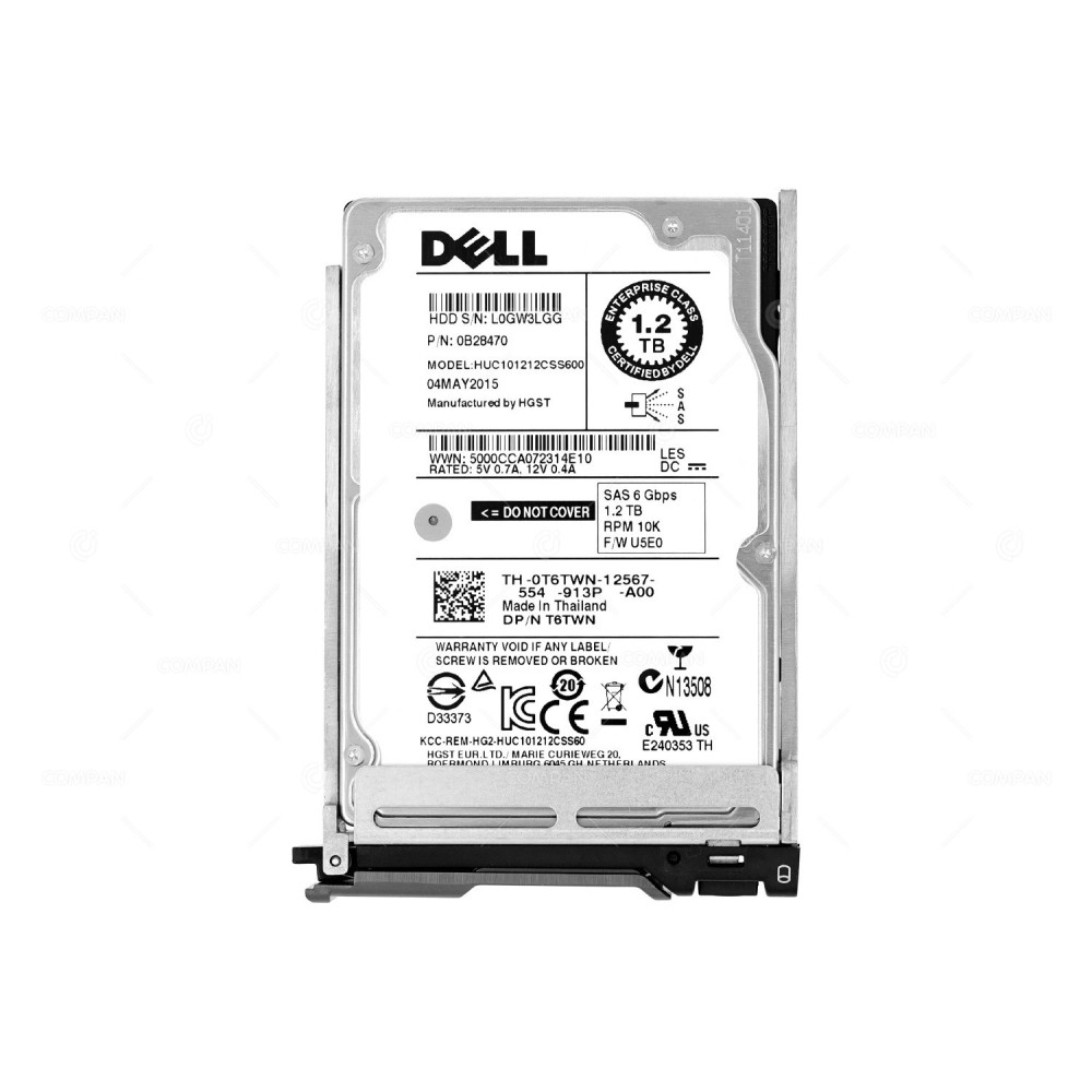 T6TWN DELL 1.2TB 10K 6G SAS 2.5 SFF HOT-SWAP