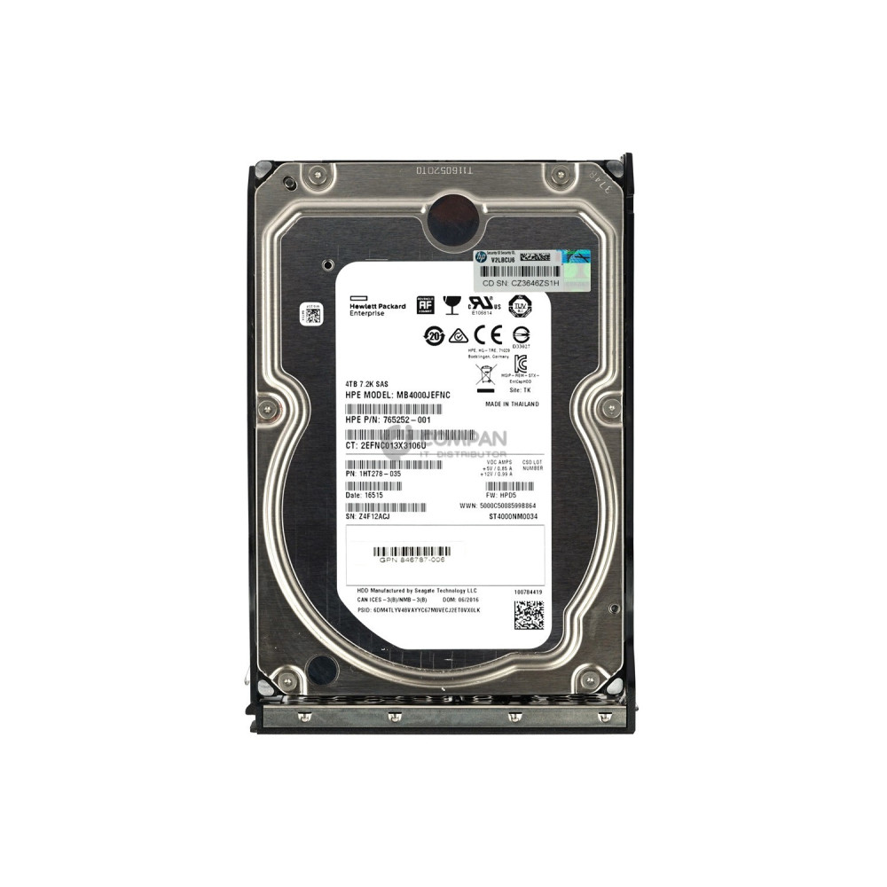 847035-001 HP HARD DRIVE  4TB 7.2K  12G 3.5 LFF SAS
