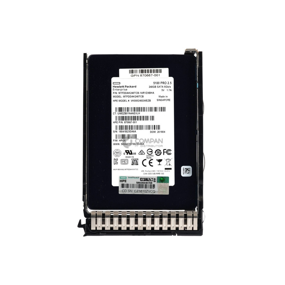 875652-001 HP SSD 120GB SATA 6G 2.5" SFF