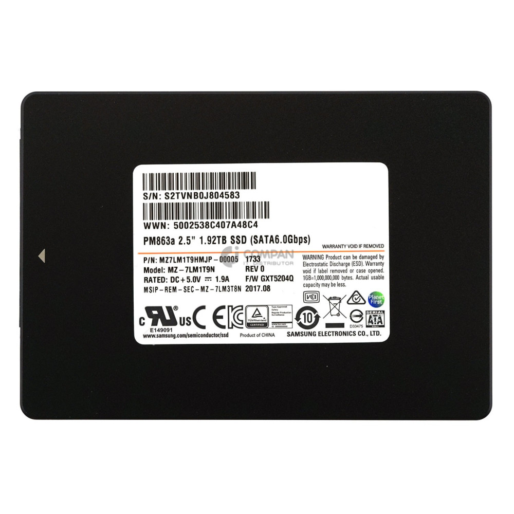 MZ-7LM1T9N SAMSUNG 1.92TB 6G SATA SSD 2.5' SFF