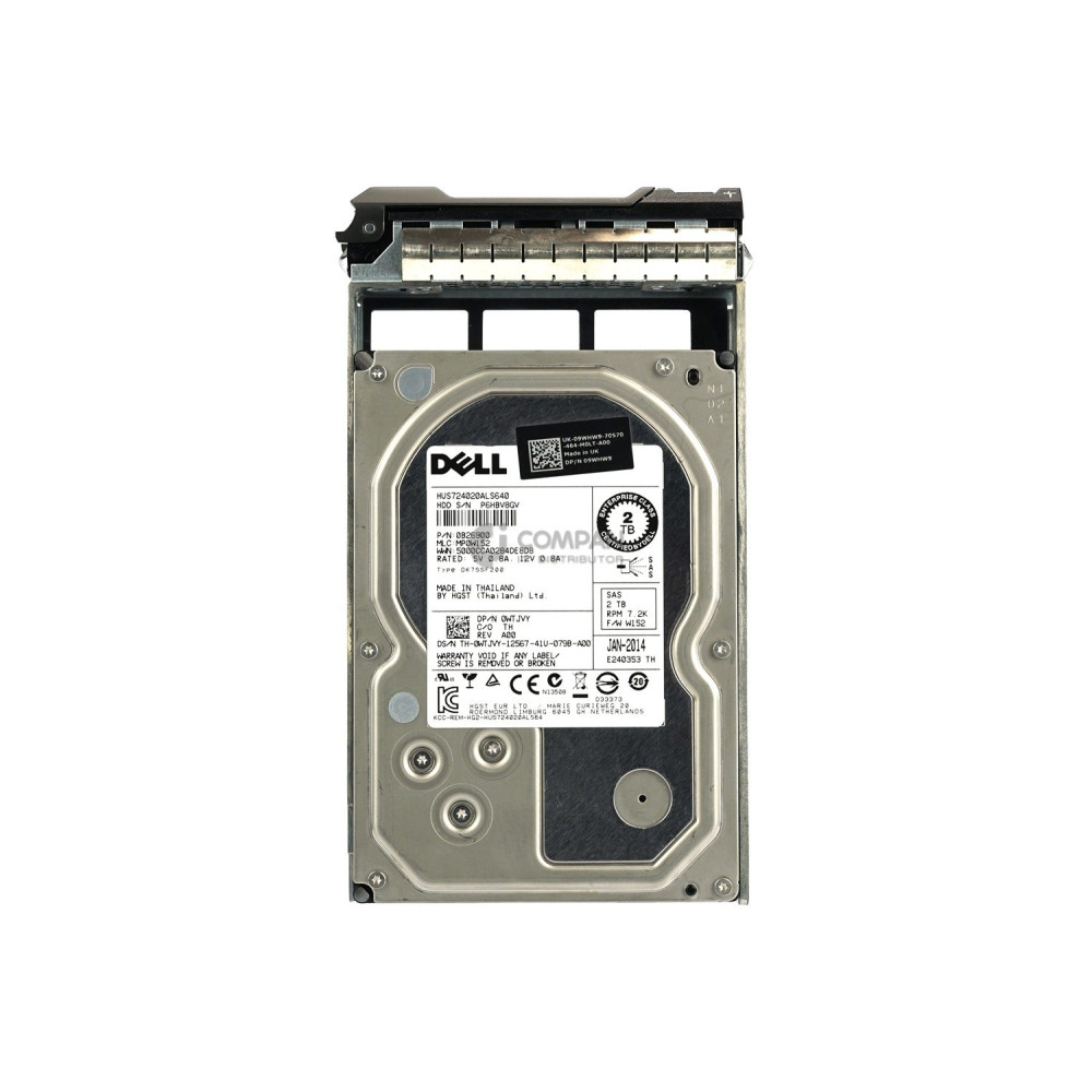 WTJVY DELL HARD DRIVE 2TB 7.2K 6G 3.5 LFF SAS