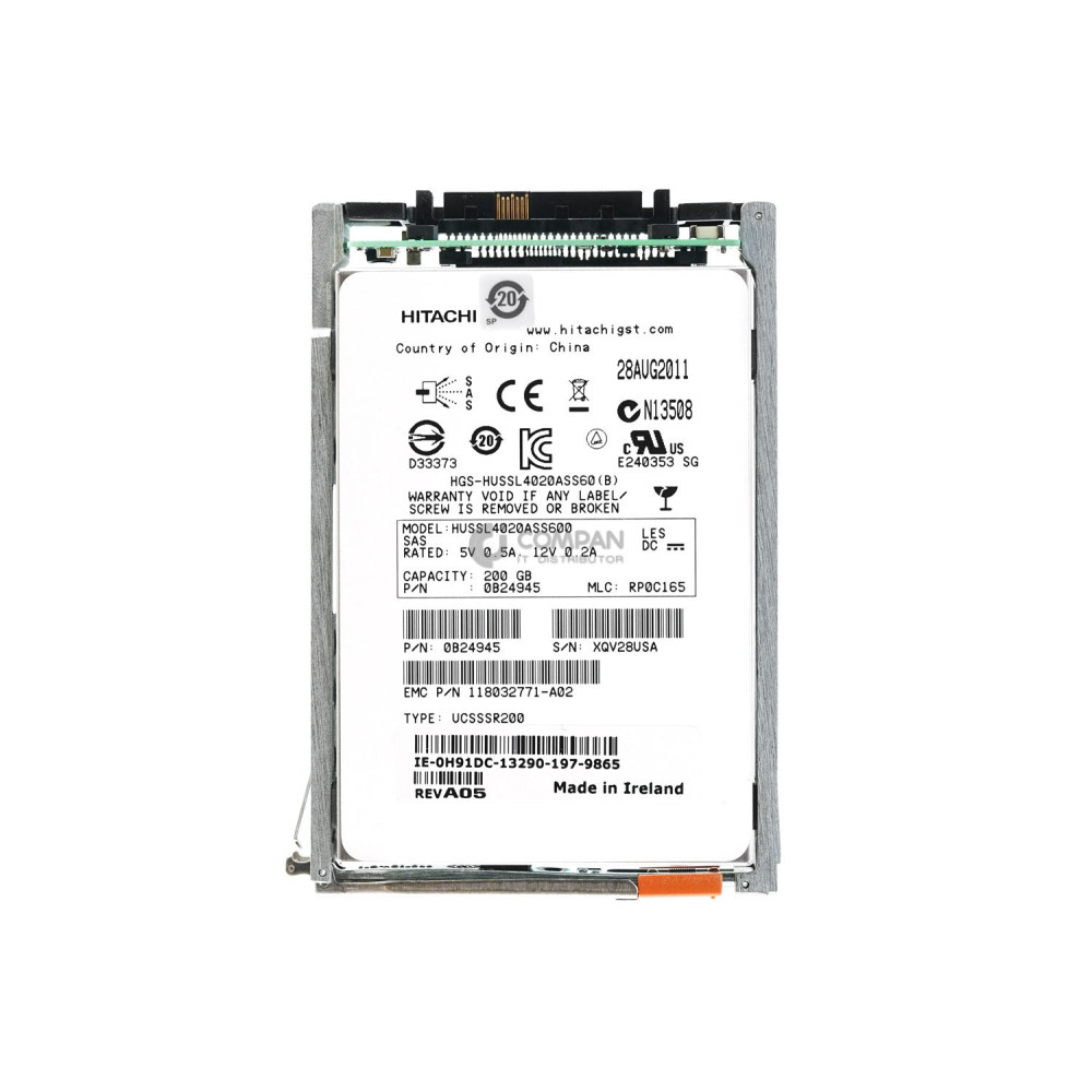 005049264 EMC SSD 200GB SAS 6G 2.5" SFF HOT-SWAP FOR EMC VNX