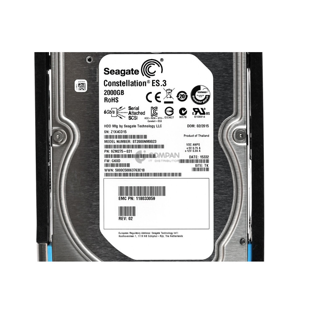 005050140 EMC HDD 2TB / 7.2K / SAS 6G / 3.5" LFF / FOR VNX5300/5500/5700