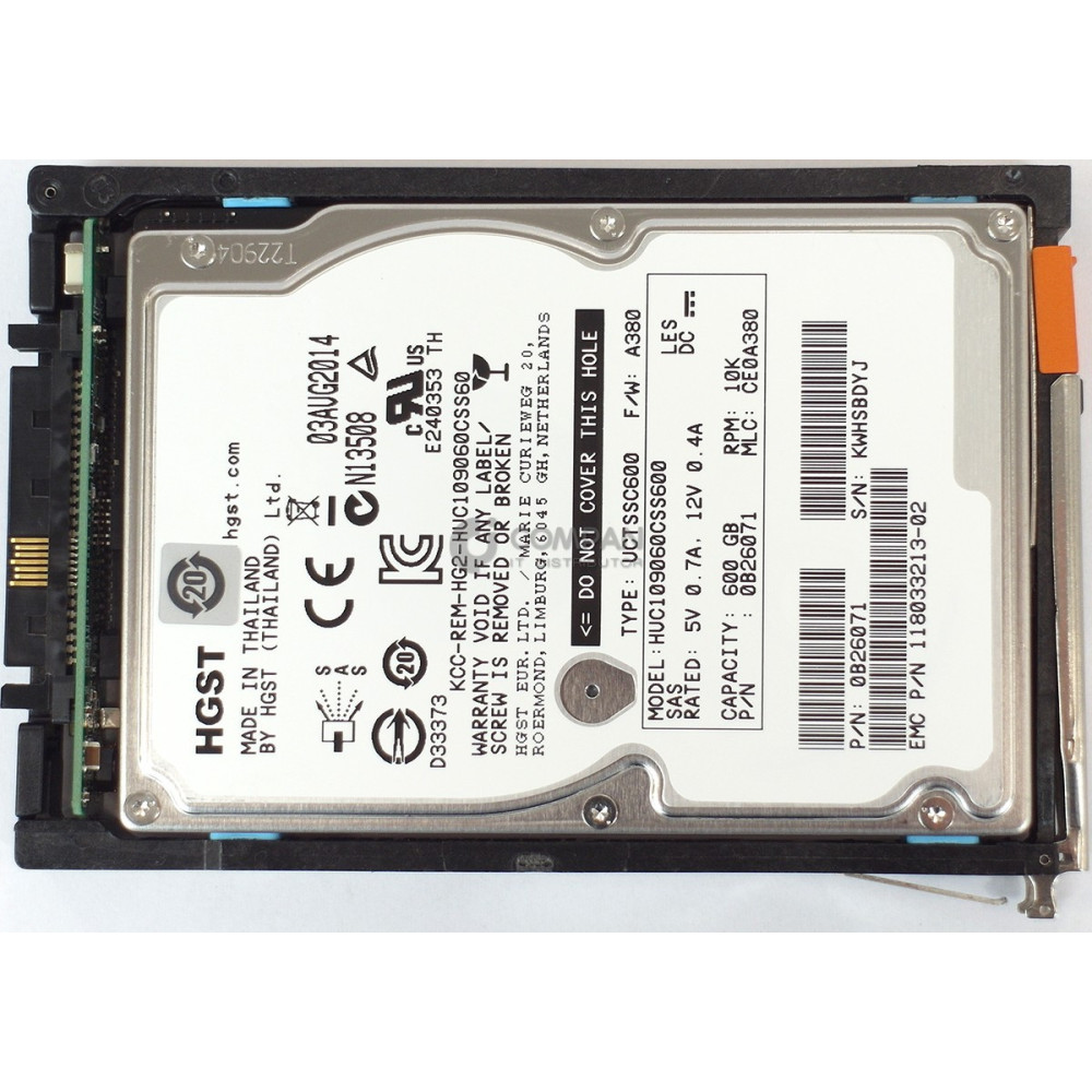 005050344 EMC HDD 600GB 10K SAS 6G 2.5" SFF HOT-SWAP FOR EMC VNX