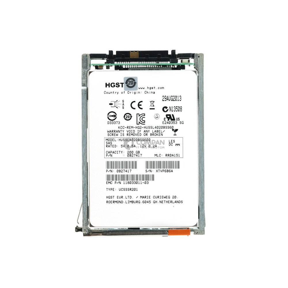 005050368 EMC 200GB 6G EFD SAS FLASH SSD 2.5 SFF HOT-SWAP FOR VNX