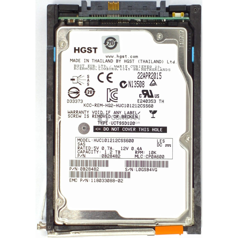 005050727 EMC 1.2TB 10K 6G SAS 2.5 SFF HOT-SWAP FOR VMAX