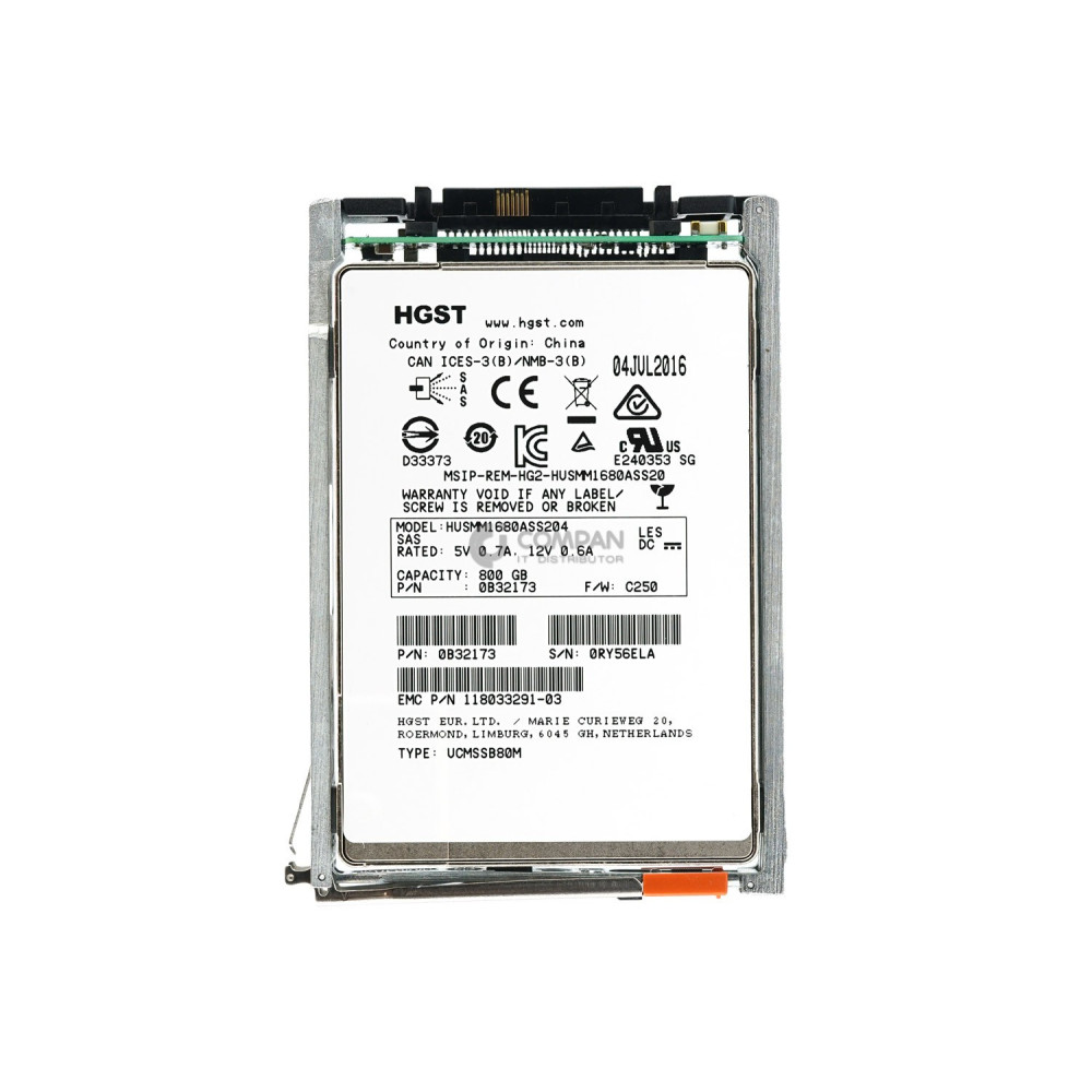 005051130 EMC 800GB 6G SAS FLASH SSD 2.5 SFF HOT-SWAP HUSMM1680ASS204