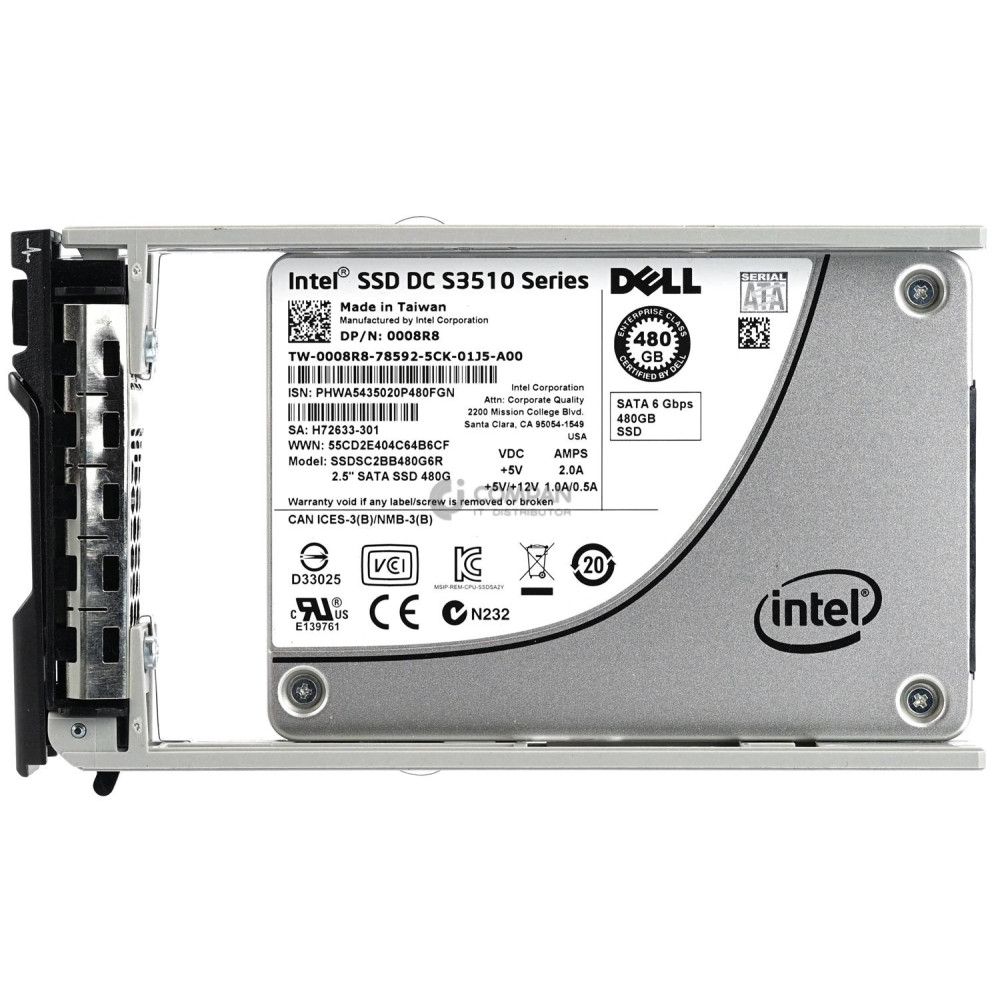 008R8 DELL 480GB 6G 2.5 MLC SATA HOT-SWAP SFF2.5 SSD