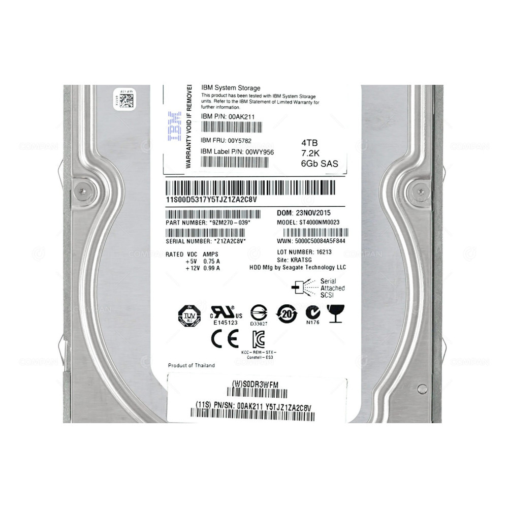 00Y5782 IBM HDD 4TB / 7.2K / 6G NL SAS 3.5 LFF HOT-SWAP FOR V5000