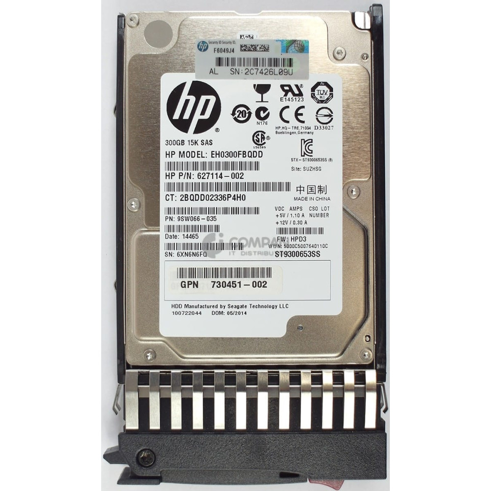 730705-001 HP 300GB 15K 6G 2.5 DP SFF SAS MSA HOT-SWAP