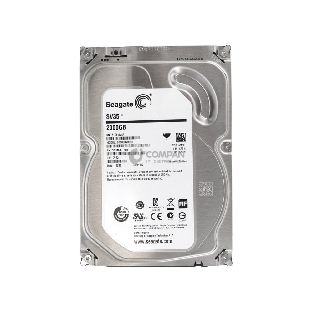 ST2000VX000 SEAGATE 2TB 7.2K 6G 3.5 LFF SATA HOT-SWAP CELVIN NAS