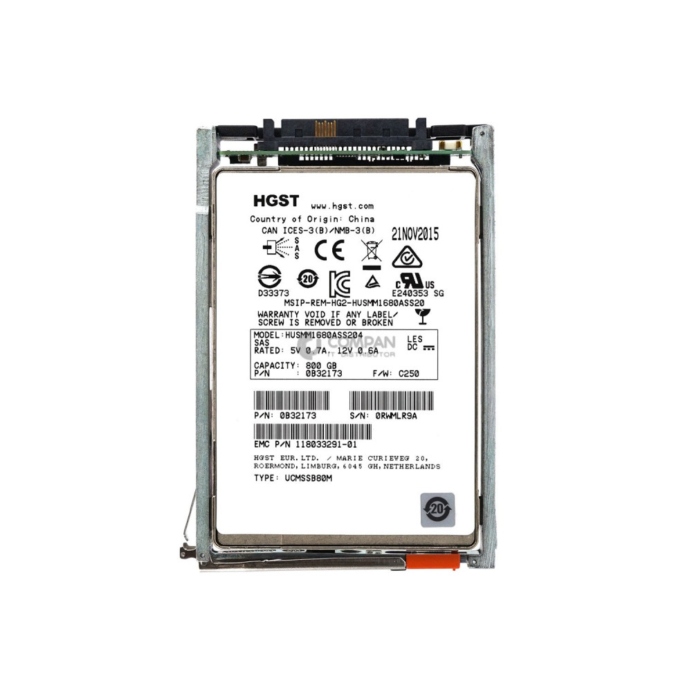005051129 EMC 800GB 6G SAS 2.5 SFF FLASH SSD FOR VNX