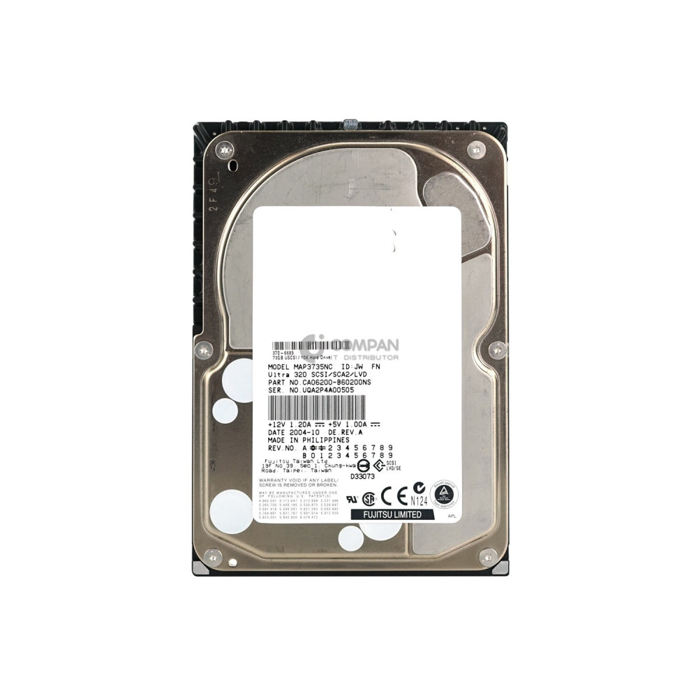 370-6689 SUN HARD DRIVE  73GB 10K 3.5" LFF U320 SCSI SCA2 LVD